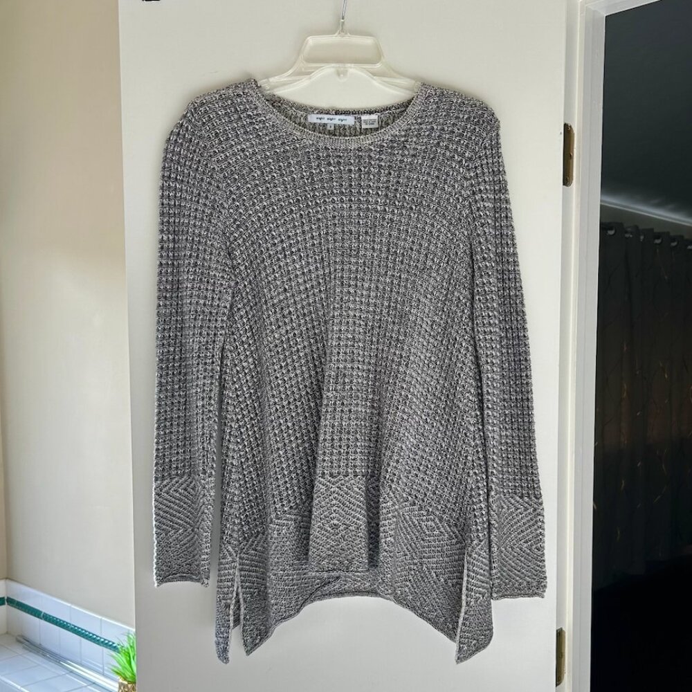 Relaxed Fit Long Gray Sweater